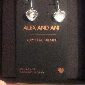 Alex and Ani silver heart earrings